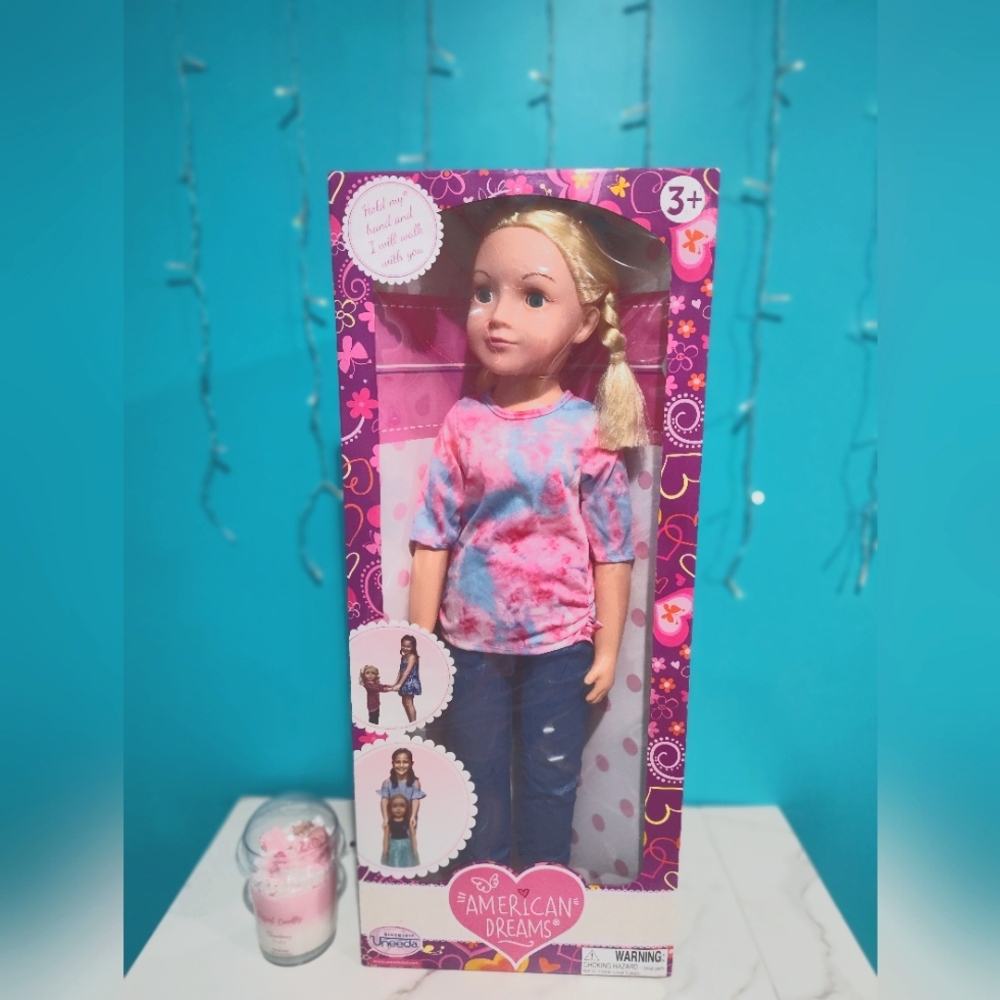 Great Gift NEW AMERICAN DREAMS Giant Big 27" Walking Doll UNEEDA